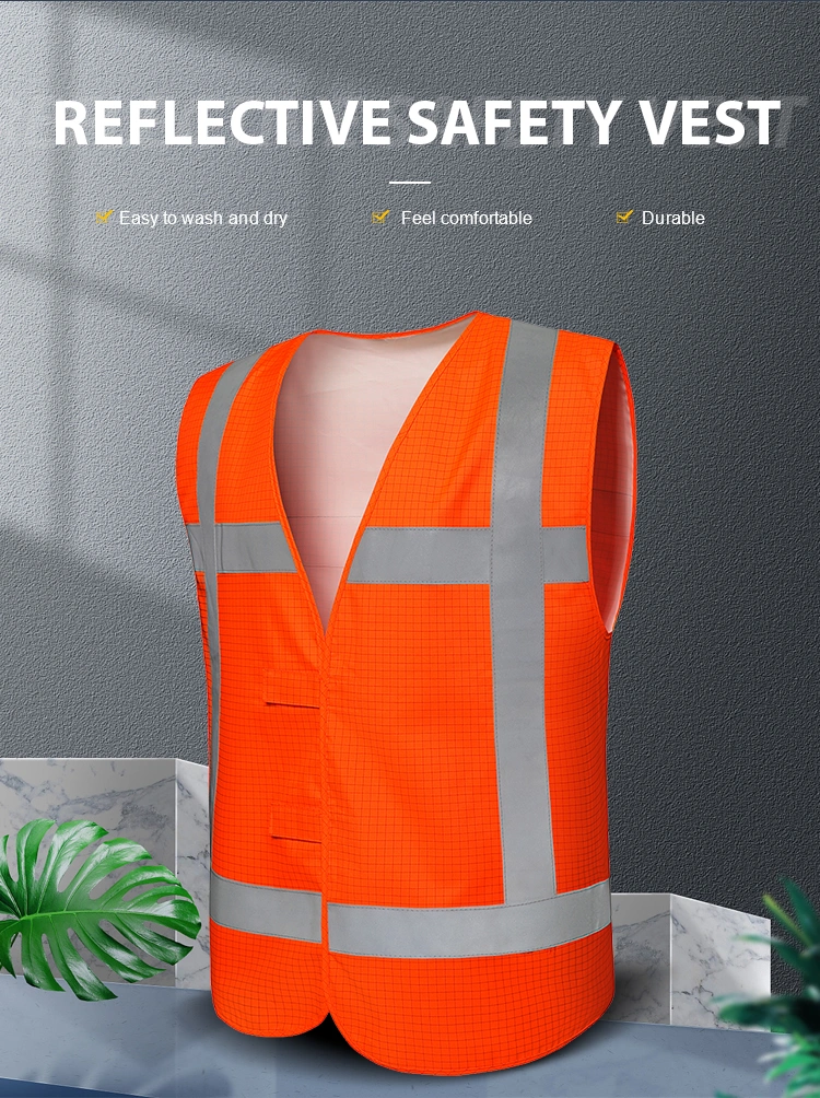Fr Anti Static Reflective Custom Logo Class 2 Hi Vis Factory Wholesale Orange Safety Vest