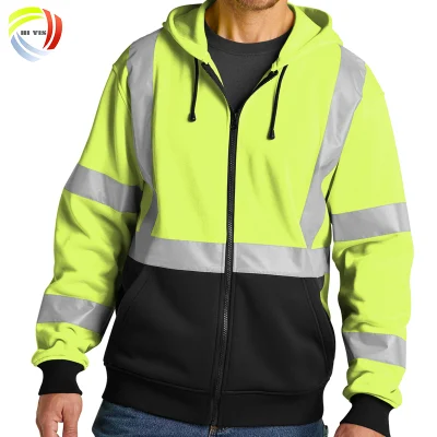Hi Vis Yellow High Visibility Hoodie Breathable Construction Reflective Safety Work Wear Fr Hoodies