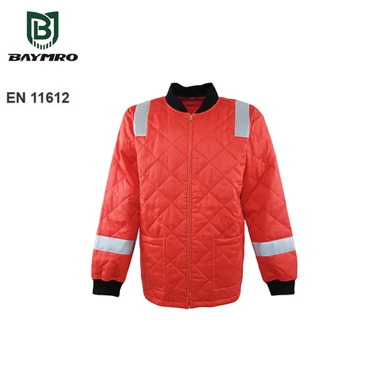 PPE Supplier En11612 Red High Quality Fire Flame Retardant Reflective Warm Winter Fr Safety Work Labor Jackets 