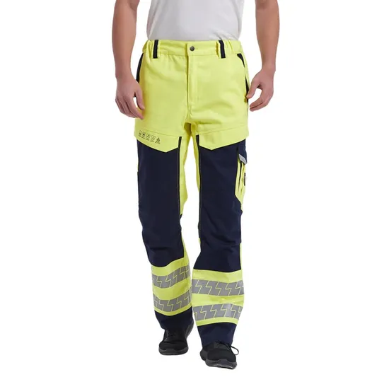 High Quality Fr Anti Static Workwear Hivis Yellow Flame Retardant Work Pants 