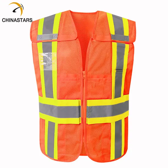 Hi Vis Fr Safety Reflective Vest Fluorescent Lime Orange with Tone 5 Point Breakaway 