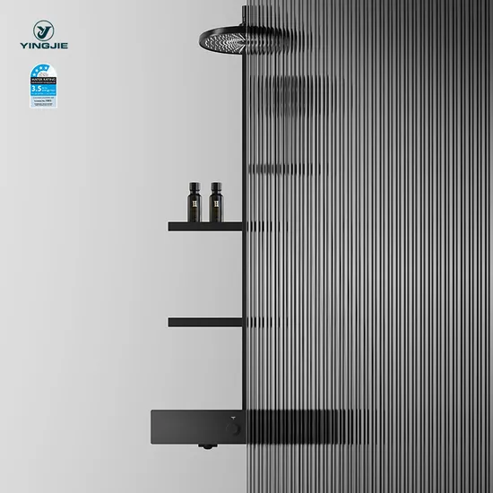 Black Color Brass Four Functions Bathroom Rainfall Shower
