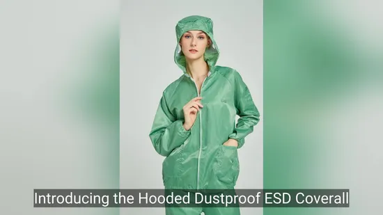 White Blue Pink Green ESD Anti Static Cleanroom Garment Coverall with Hood