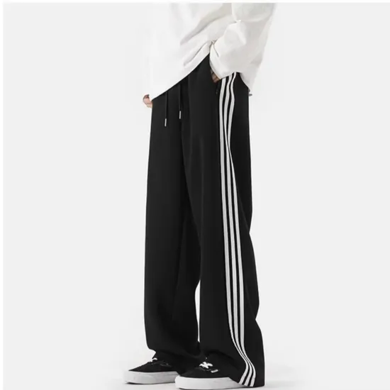 Teen Boys Striped Joggers Loose Fit Breathable School Pants 