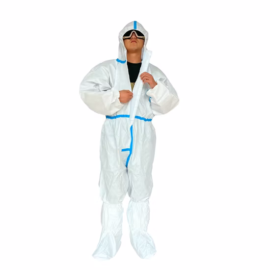 Type 3/4/5/6 Chemical Flame Retardant Microporous/PP/SMS Waterproof Disposable Nonwoven Protective Coverall