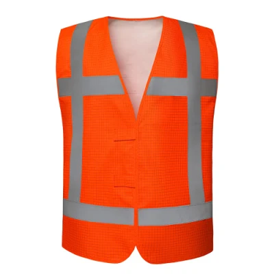 Fr Anti Static Reflective Custom Logo Class 2 Hi Vis Factory Wholesale Orange Safety Vest